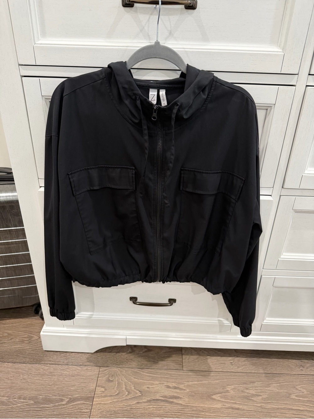 Zella Black Hooded Zip-Up Jacket